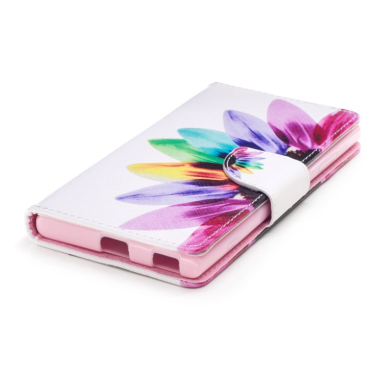Pattern Printing PU Leather Wallet Stand Phone Case with Magnet for Sony Xperia XA1 Plus - Half Sunflower-6