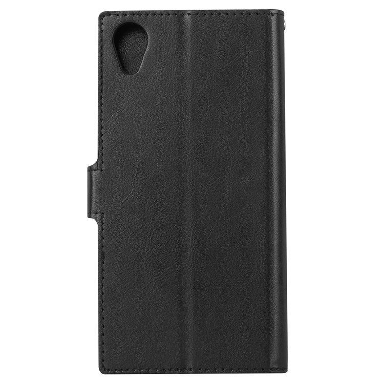 Crazy Horse PU Leather Stand Wallet Case for Sony Xperia XA1 Plus - Black-3