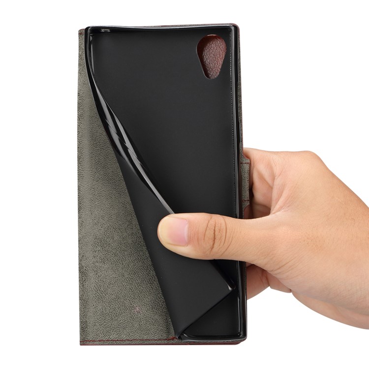Crazy Horse PU Leather Stand Wallet Case for Sony Xperia XA1 Plus - Black-6