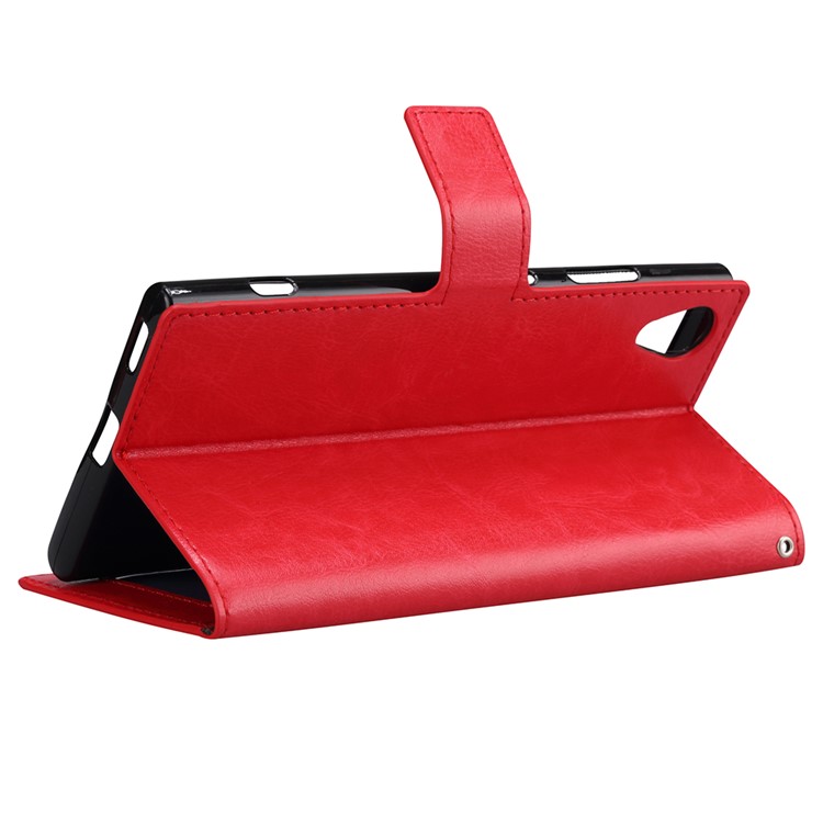 Crazy Horse PU Leather Stand Cell Phone Case for Sony Xperia XA1 Plus - Red-5