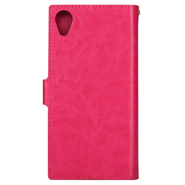 Crazy Horse Flip Leather Stand Wallet Mobile Case for Sony Xperia XA1 Plus - Rose-3