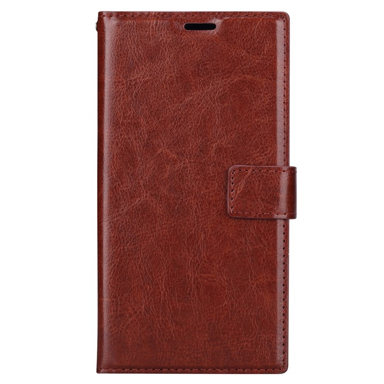 Crazy Horse Stand Wallet Leather Case Protector for Sony Xperia XA1 Plus - Brown-2