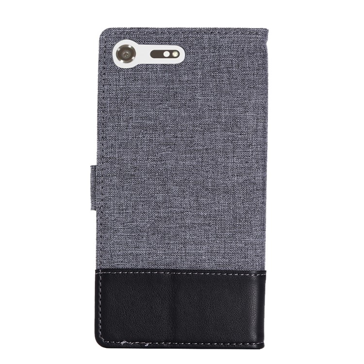 MUXMA Cefas Canvas Stangge Chuore Pelle Pelle Per Premium Sony Xperia XZ - Nero