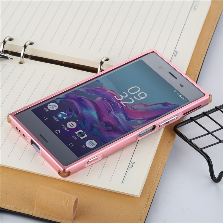Slide-on Brushed Hybrid Phone Case (Metal + TPU) for Sony Xperia XZ1 - Rose Gold-3
