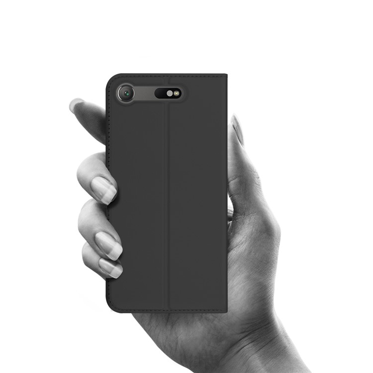 Magnetic Stand Card Slot Leather Mobile Case for Sony Xperia XZ1 Compact - Black-7
