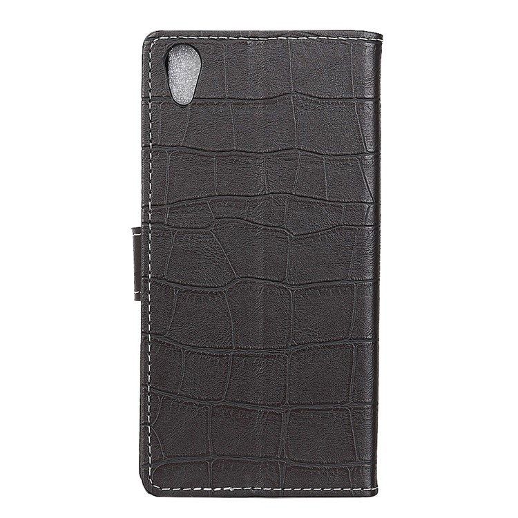 Crocodile Texture PU Leather Wallet Phone Case for Sony Xperia XA1 Plus - Black-2