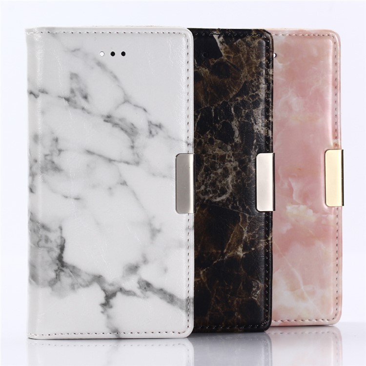 Marble Pattern Stand Leather Wallet Case for Sony Xperia XZ1 Compact - Black-6