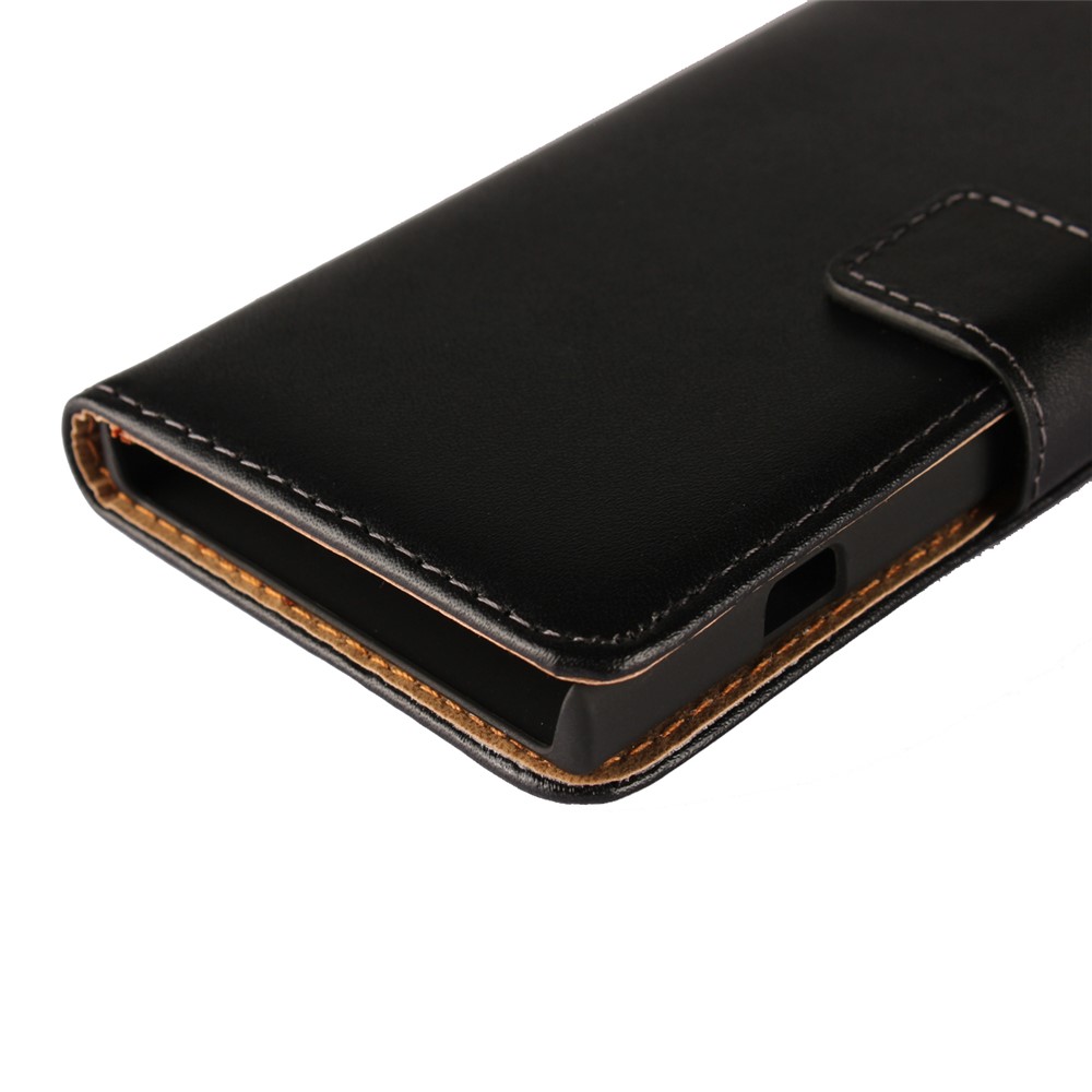 Funda de Cuero Dividido de Stand de Billetera Para Sony Xperia XZ1 Compact - Negro