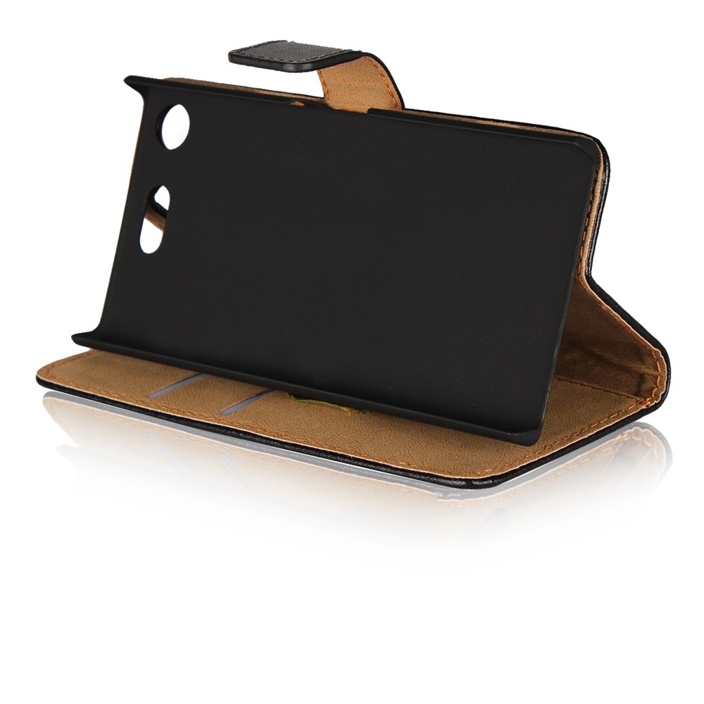 Wallet Stand Split Leather Case for Sony Xperia XZ1 Compact - Black-4