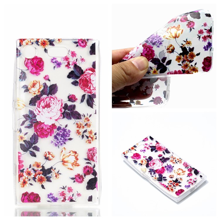 Pattern Printing TPU Case for Sony Xperia XZ1 Compact - Vivid Flowers-1