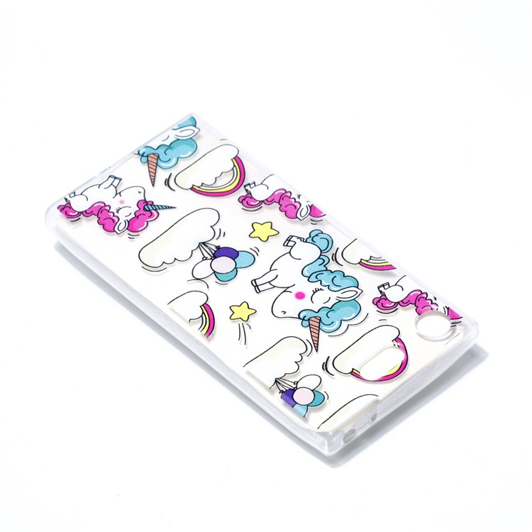 Pattern Printing TPU Back Case for Sony Xperia XZ1 Compact - Cloud and Unicorn-4