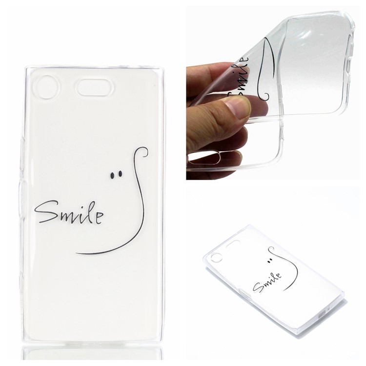 Pattern Printing TPU Cover Case for Sony Xperia XZ1 Compact - SMILE Pattern-1