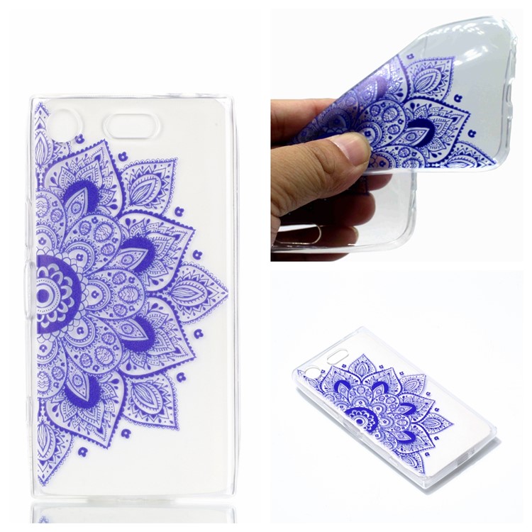Pattern Printing TPU Cell Phone Case for Sony Xperia XZ1 Compact - Henna Lotus-1