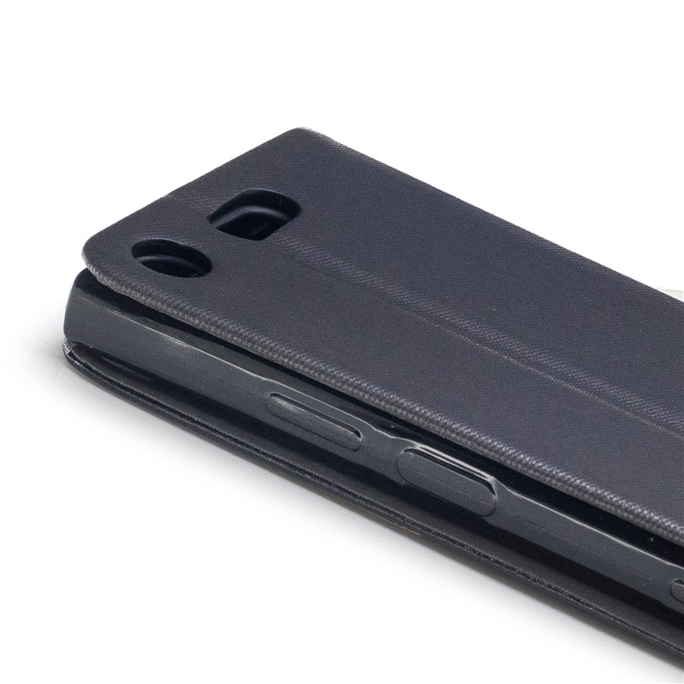 Bi-color Leather Card Holder Phone Shell for Sony Xperia XZ1 Compact - Black-4