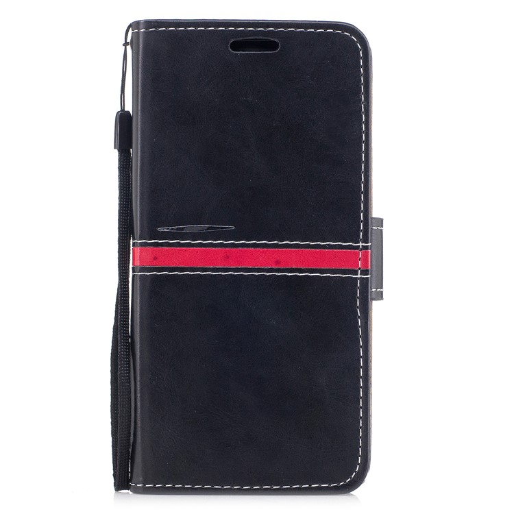 For Sony Xperia XZ1 Graceful Series Foldable Leather Wallet Phone Casing - Black-1