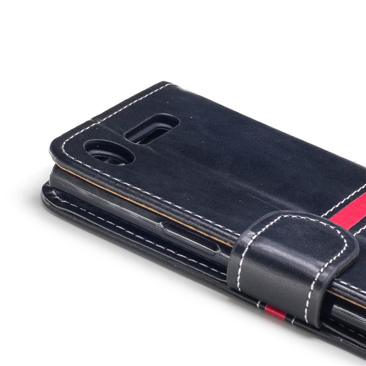 For Sony Xperia XZ1 Graceful Series Foldable Leather Wallet Phone Casing - Black-7