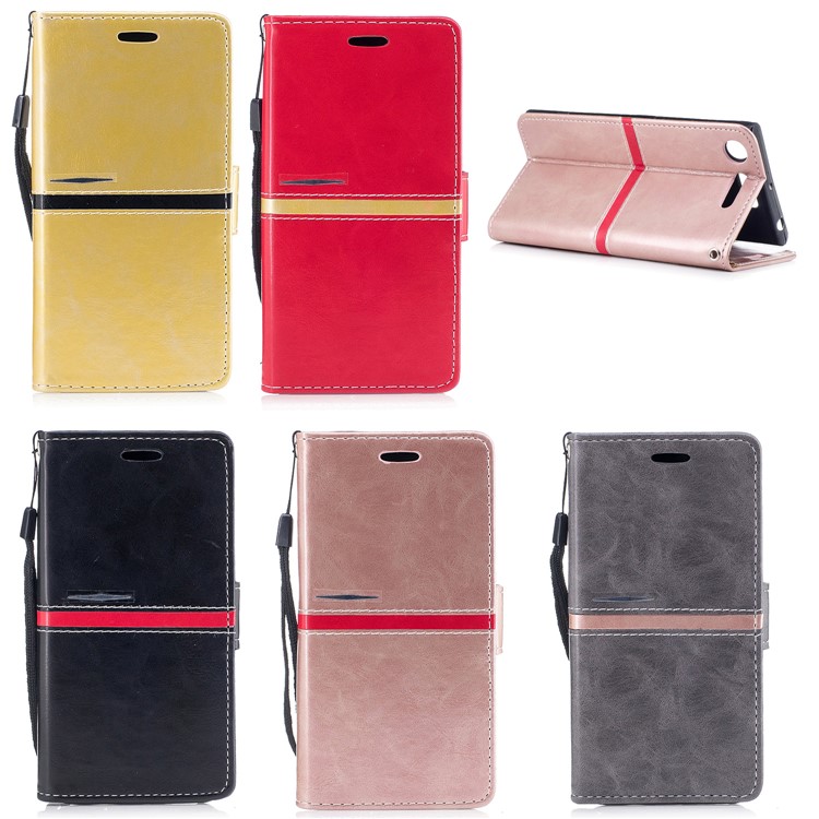 For Sony Xperia XZ1 Graceful Series Foldable Leather Wallet Phone Casing - Black-8