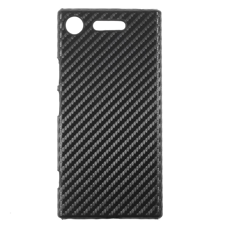 PU Leather Skin PC Case Cover for Sony Xperia XZ1 - Carbon Fiber Texture-1