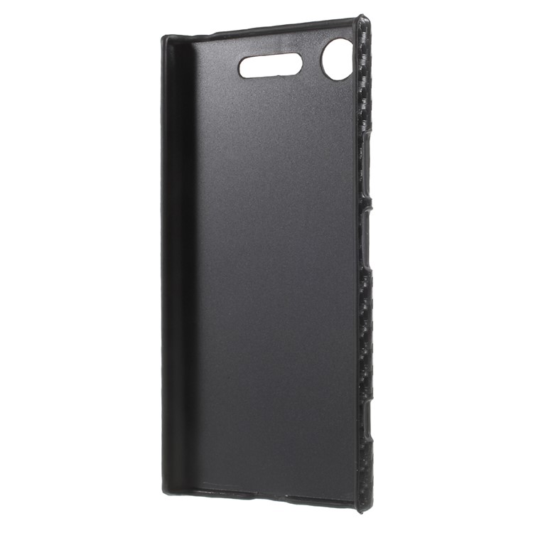 PU Leather Skin PC Case Cover for Sony Xperia XZ1 - Carbon Fiber Texture-3