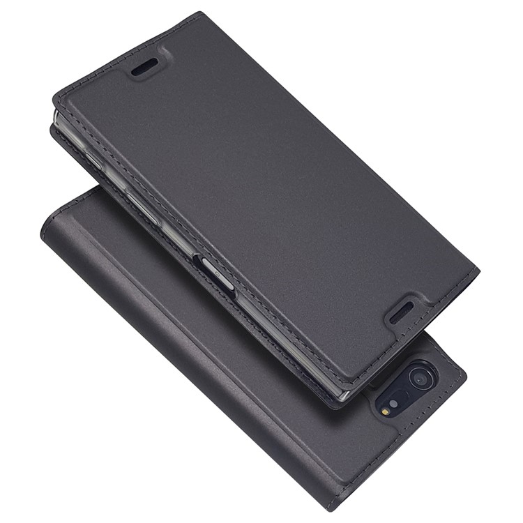 Magnetic Leather Card Holder Case for Sony Xperia X Compact - Black-2