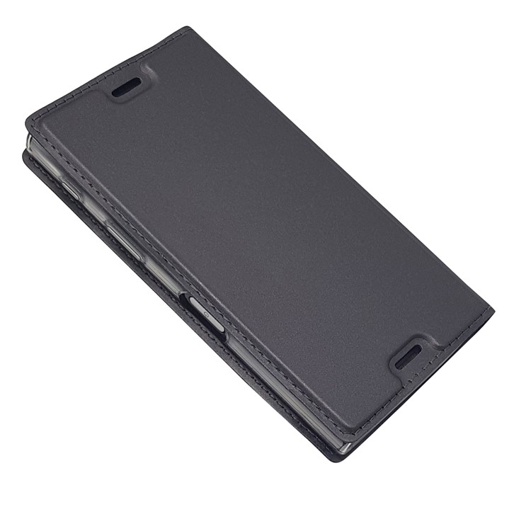 Magnetic Leather Card Holder Case for Sony Xperia X Compact - Black-4