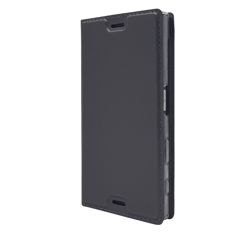 Magnetic Leather Card Holder Case for Sony Xperia X Compact - Black-8