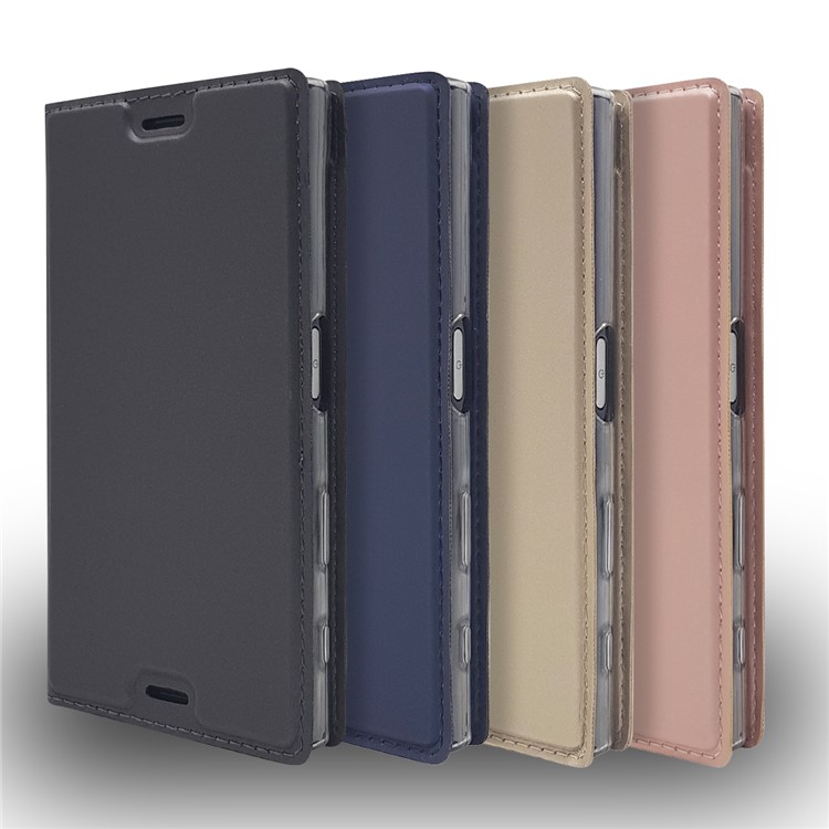 Magnetic Leather Card Holder Cover for Sony Xperia X Compact - Rose Gold-12