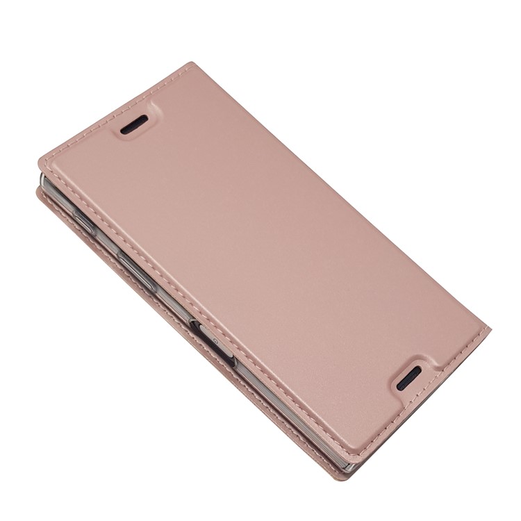 Magnetic Leather Card Holder Cover for Sony Xperia X Compact - Rose Gold-5