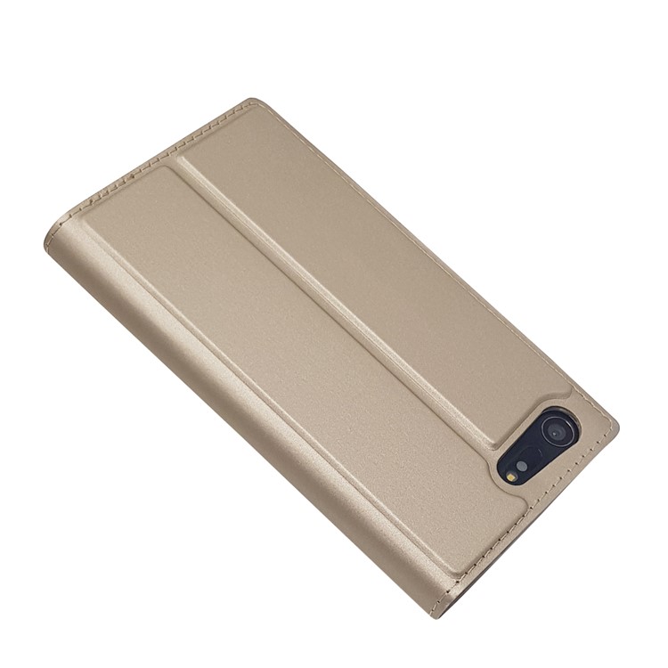 Magnetic Leather Card Holder Shell for Sony Xperia X Compact - Gold-5