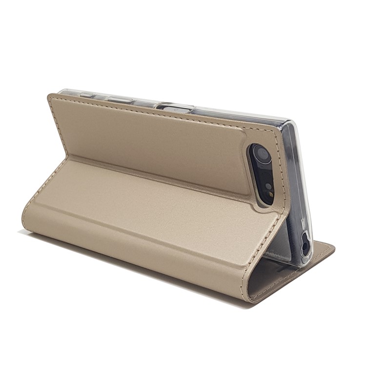 Magnetic Leather Card Holder Shell for Sony Xperia X Compact - Gold-7