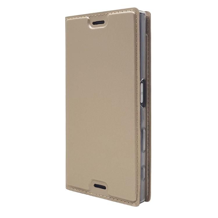 Magnetic Leather Card Holder Shell for Sony Xperia X Compact - Gold-8
