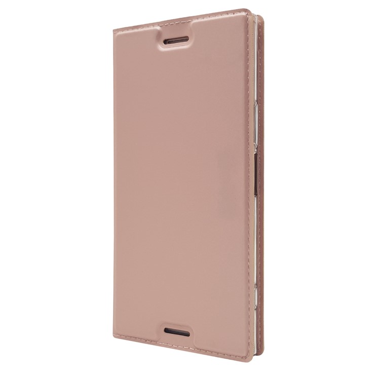 Auto-absorbed Magnetic Leather Card Holder Case for Sony Xperia XZ Premium - Rose Gold-10