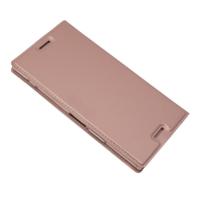 Auto-absorbed Magnetic Leather Card Holder Case for Sony Xperia XZ Premium - Rose Gold-5