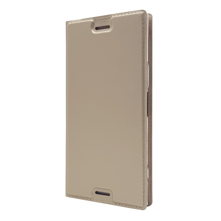 Auto-absorbed Magnetic Leather Stand Mobile Casing for Sony Xperia XZ Premium - Gold-8