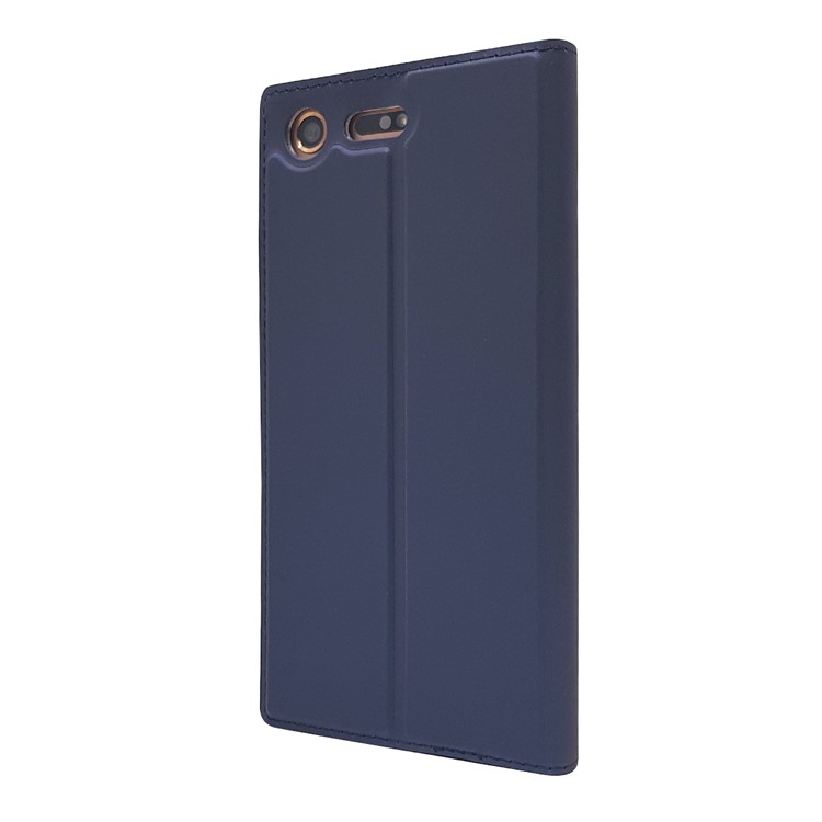 Auto-absorbed Magnetic Leather Stand Cell Phone Cover for Sony Xperia XZ Premium - Dark Blue-10