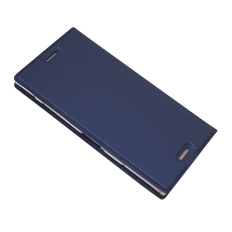 Auto-absorbed Magnetic Leather Stand Cell Phone Cover for Sony Xperia XZ Premium - Dark Blue-5