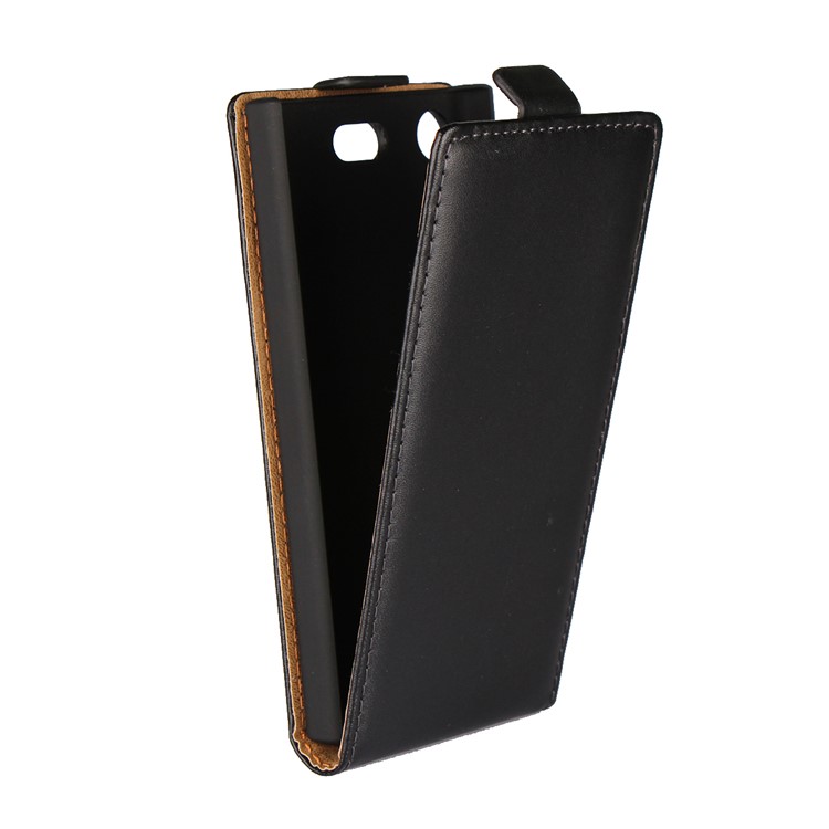 Vertical Split Genuine Leather Case for Sony Xperia XZ1 Compact - Black-4