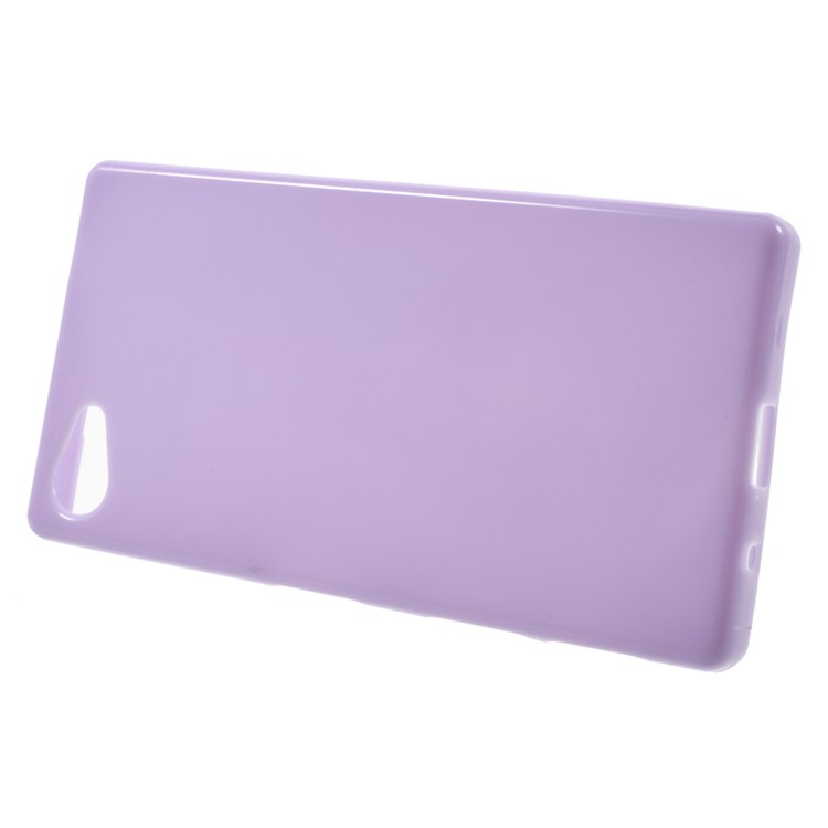 Solid Color Jelly TPU Back Case for Sony Xperia Z5 Compact - Purple-2
