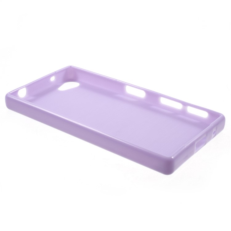 Solid Color Jelly TPU Back Case for Sony Xperia Z5 Compact - Purple-3