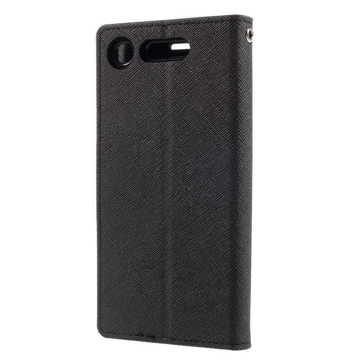 MERCURY GOOSPERY Fancy Diary PU Leather Wallet Cover with Stand for Sony Xperia XZ1 - Black-2