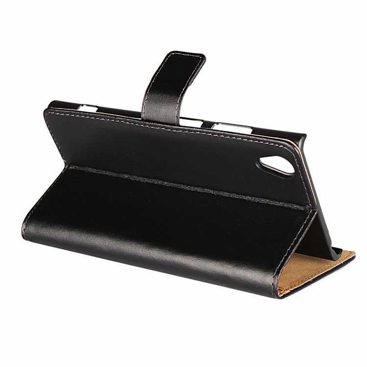 Split Leather Wallet Magnetic Mobile Cover for Sony Xperia XA1 Plus - Black-6