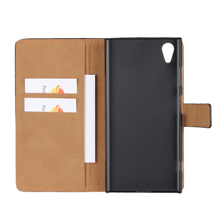 Split Leather Wallet Magnetic Mobile Cover for Sony Xperia XA1 Plus - Black-7