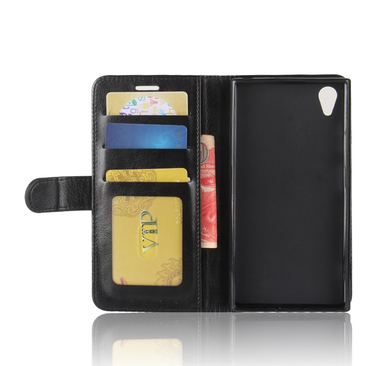 Wallet Leather Stand Case for Sony Xperia XA1 Plus - Black-5