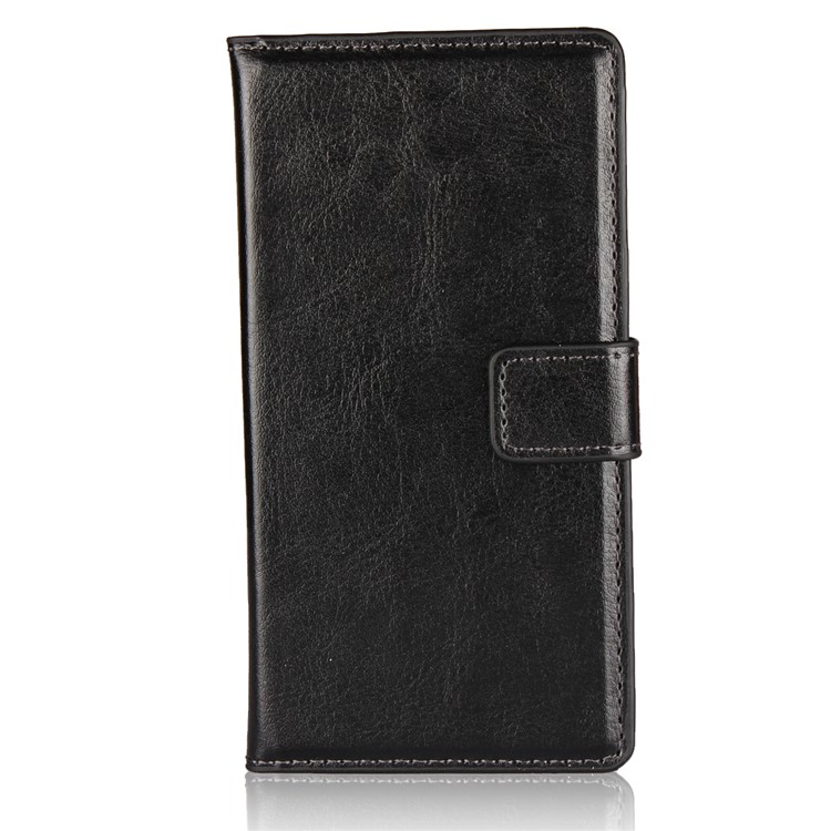 Crazy Horse Wallet Leather Case with Stand for Xperia XZ1 Compact - Black-3