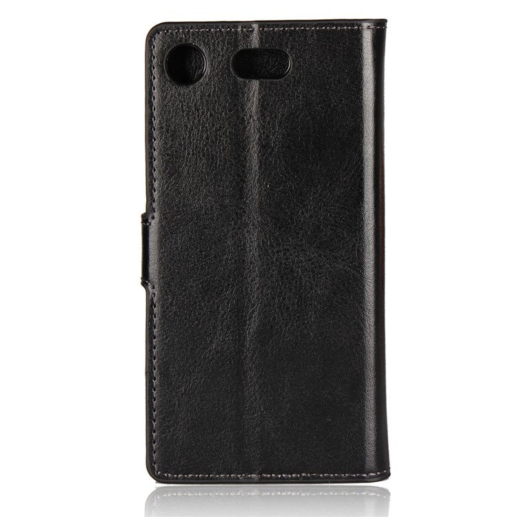 Crazy Horse Wallet Leather Case with Stand for Xperia XZ1 Compact - Black-4