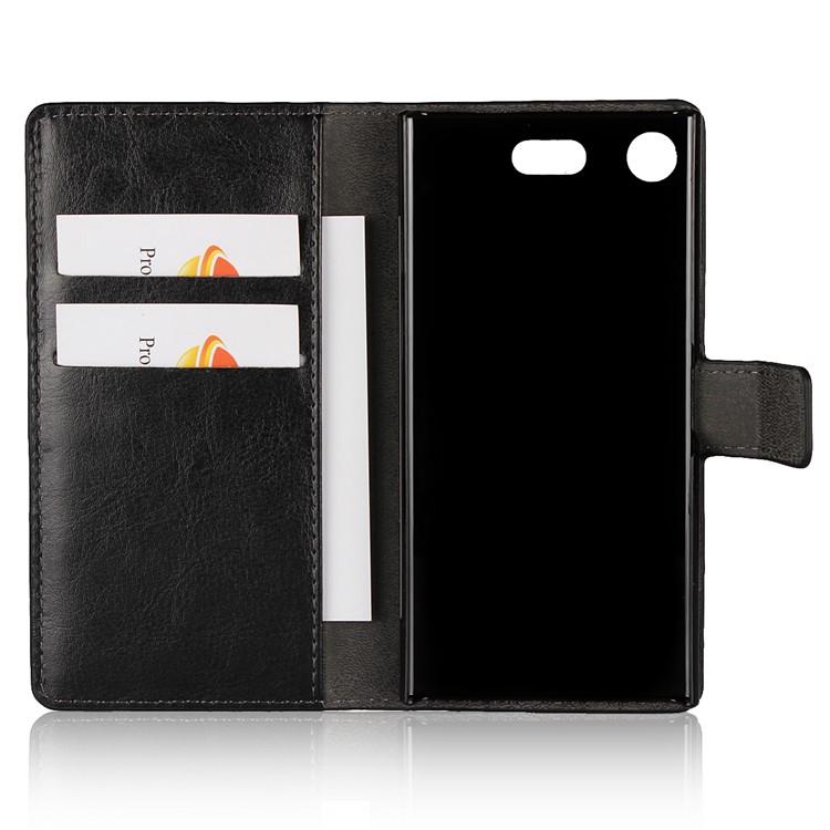 Crazy Horse Wallet Leather Case with Stand for Xperia XZ1 Compact - Black-6
