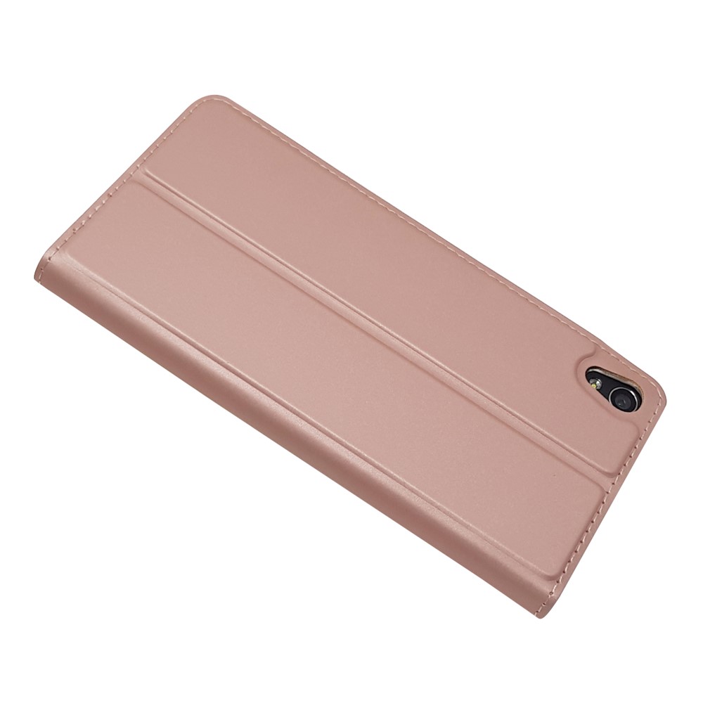 Capa de Suporte de Couro Magnético Para Sony Xperia XA / xa Dual - Rosa Ouro