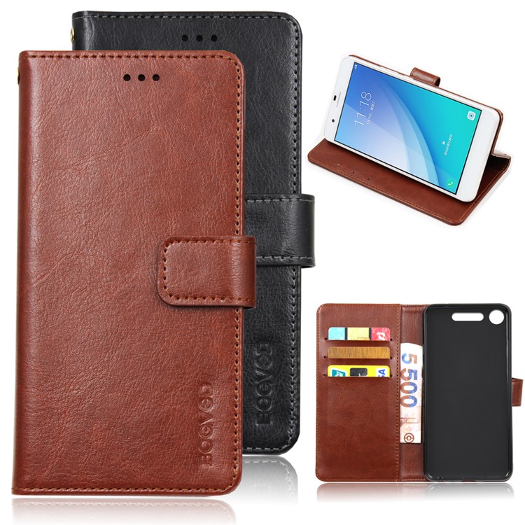 BOGVED Crazy Horse PU Leather Protection Mobile Phone Cover Case for Sony Xperia XZ1 - Black-3