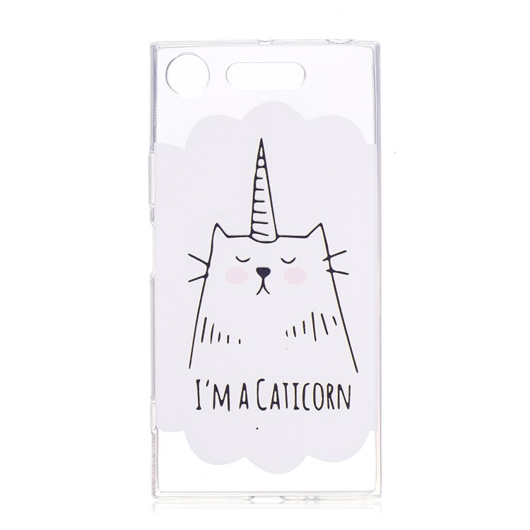 Pattern Printing TPU Flexible Cellphone Cover for Sony Xperia XZ1 Compact - Cat-1