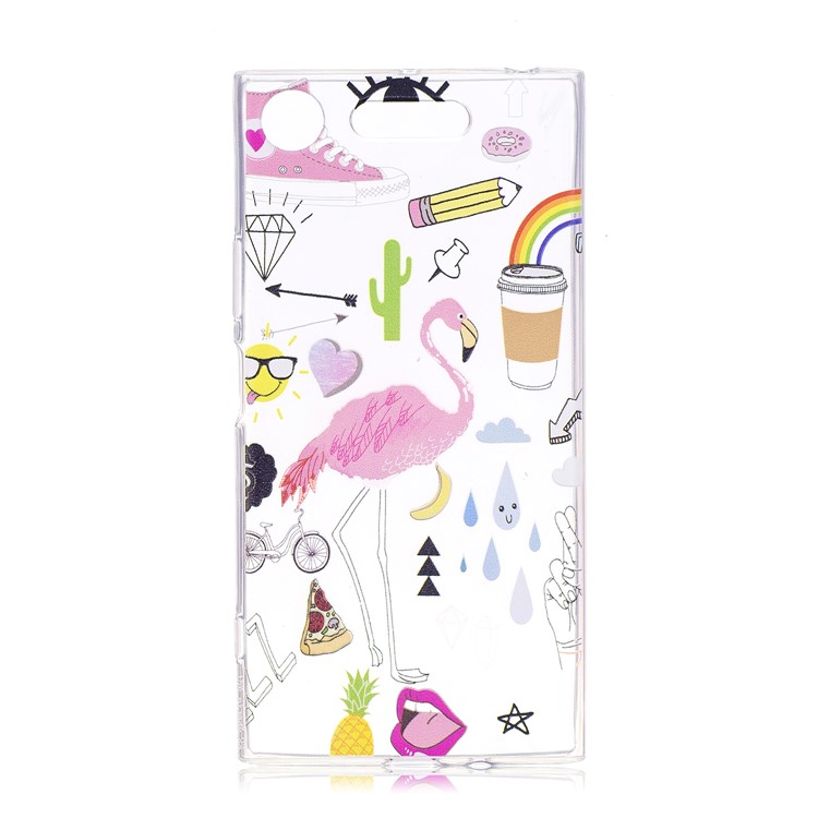 Pattern Printing TPU Flexible Cellphone Casing for Sony Xperia XZ1 Compact - Flamingo-1